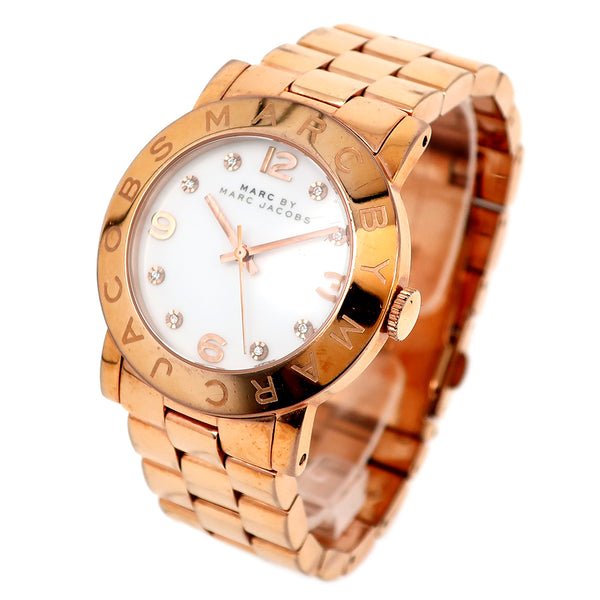 [Marc de Marc Jacobs] Mark por Mark Jacobs 
 mirar 
 MBM3077 Damas blancas de cuarzo de oro de acero inoxidable