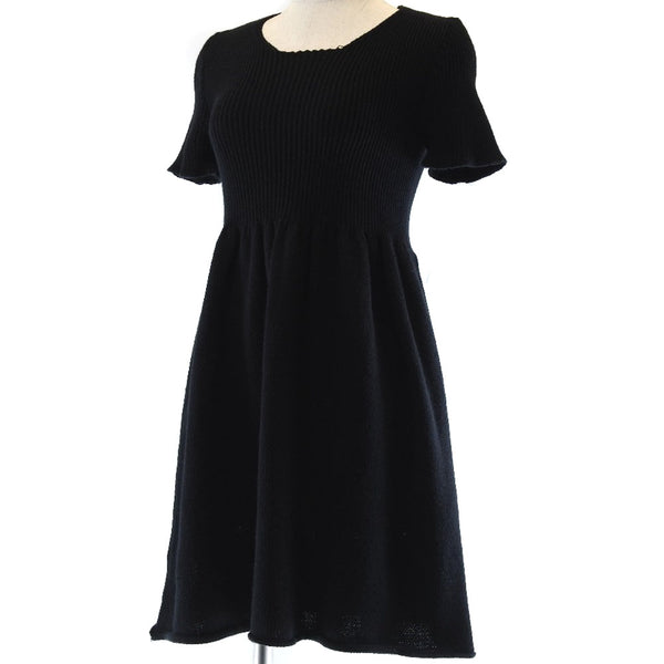 [MIUMIU] Miu Miu 
 Knit dress 
 Short sleeve wool black knit ladies