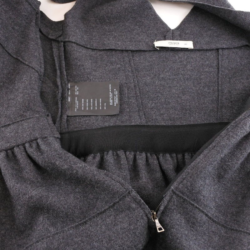 [Prada] Prada 
 Vestido de manga severo 
 Lana gris sin manga damas a-rank
