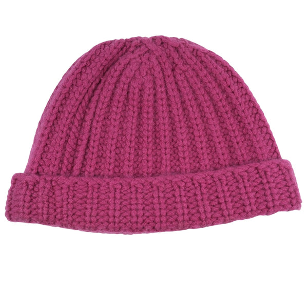 [Hermès] Hermès 
 Casquette en tricot 
 Laine rose unisexe un rang