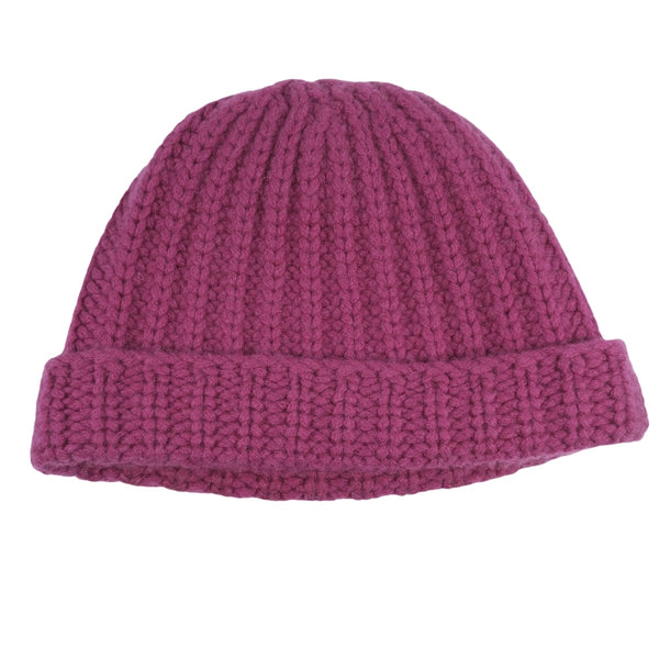 [Hermès] Hermès 
 Casquette en tricot 
 Laine rose unisexe un rang