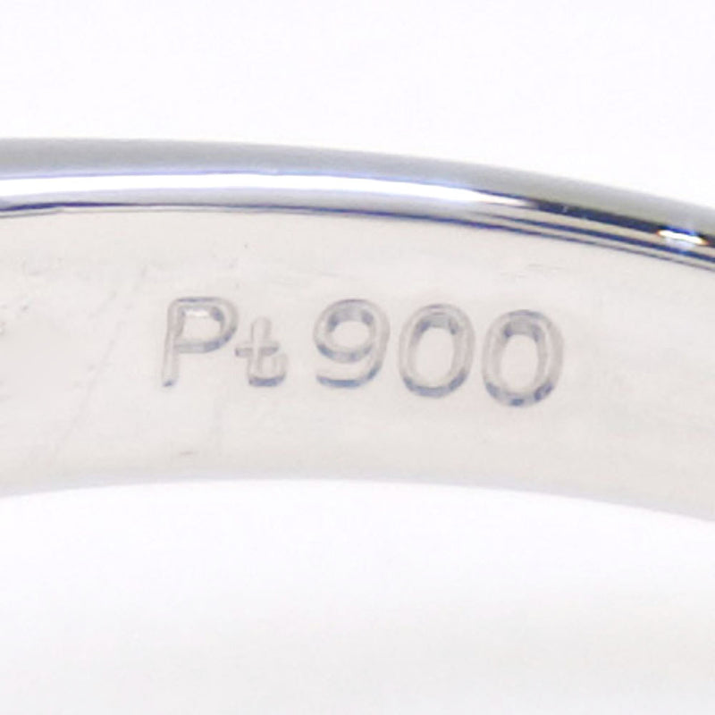 No. 11 Ring Pt900 Platinum x Crisberel Cat's Eye x Diamond 0.78/0.22 Engraved about 4.5g Ladies A+Rank