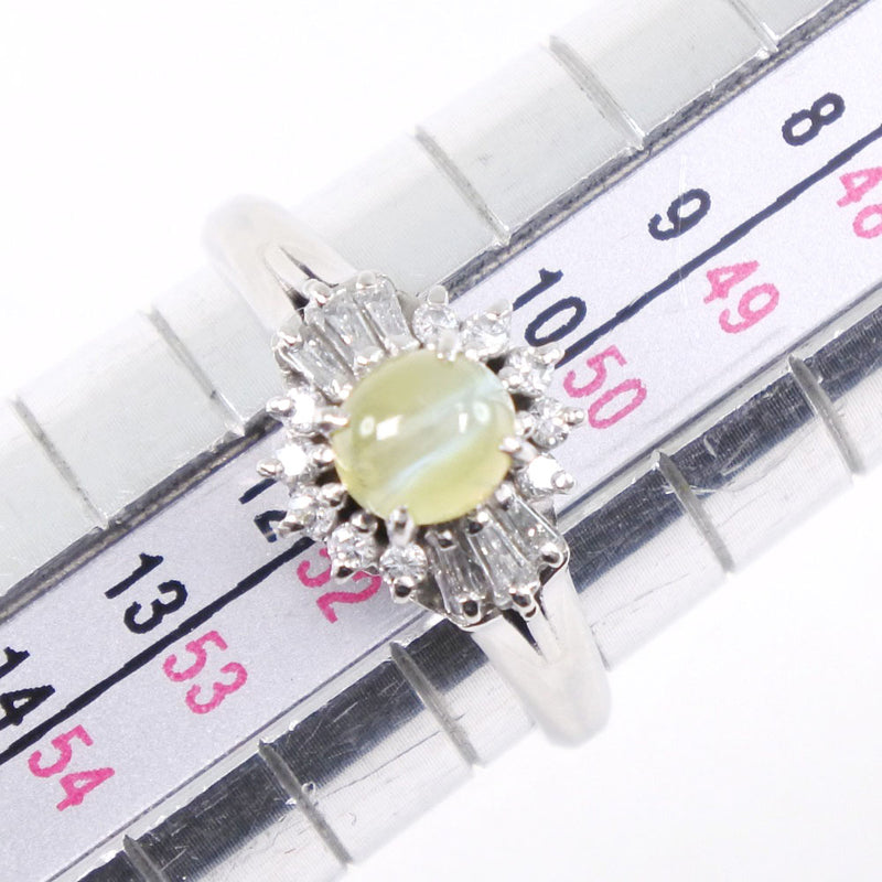 No. 11 Anillo/anillo PT900 Platino x Crysoberyl Cat's Eye x Diamond 0.78/0.22 Mujeres grabadas A+Rango