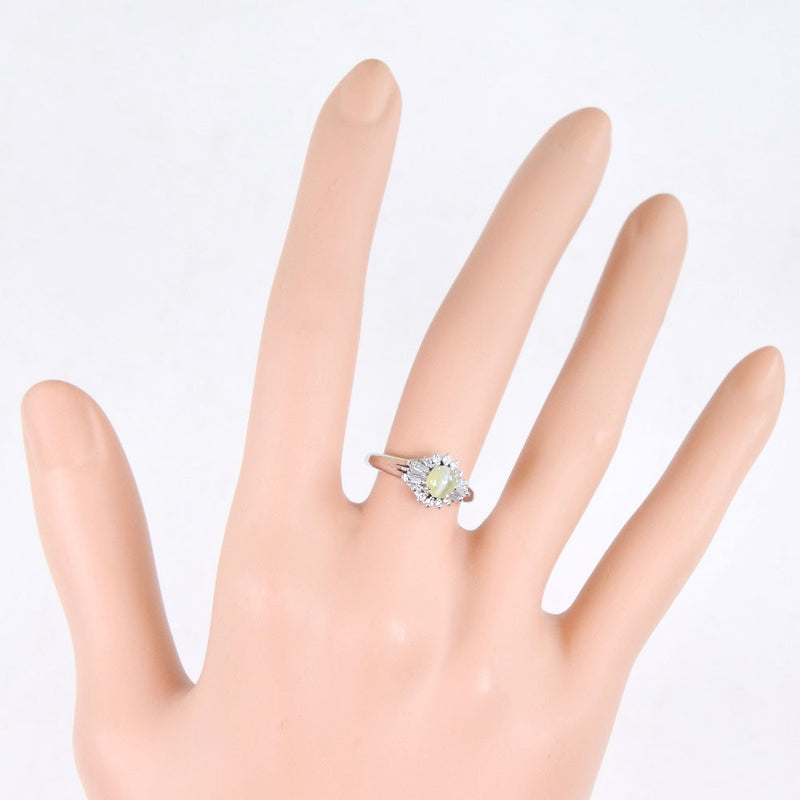 No. 11 Anillo/anillo PT900 Platino x Crysoberyl Cat's Eye x Diamond 0.78/0.22 Mujeres grabadas A+Rango