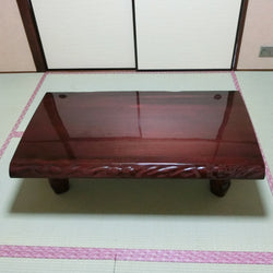 Zashiki desk table Chabu stand furniture 
 Solid wood one -piece plate natural wood TATAMI ROOM TABLE TABLE_