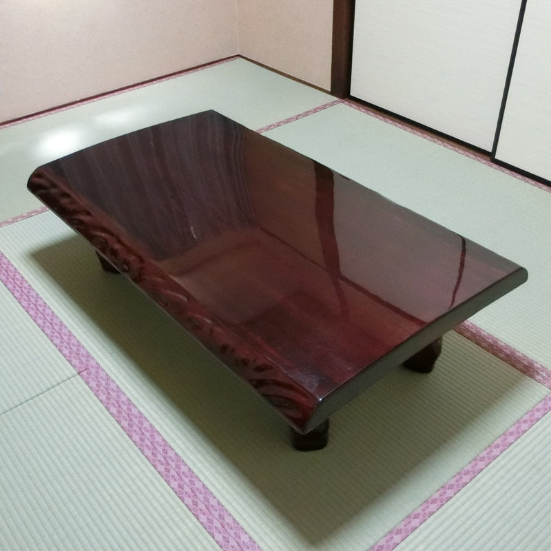 Muebles de stand de mesa de escritorio de Zashiki 
 Madera sólida Placa de una pieza Mada de madera natural Tatami Table Table_
