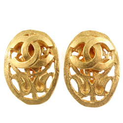 [Chanel] Chanel Brouille à oreilles ovale Vintage Gold Placing 95A gravé environ 9,47 g de dames un rang