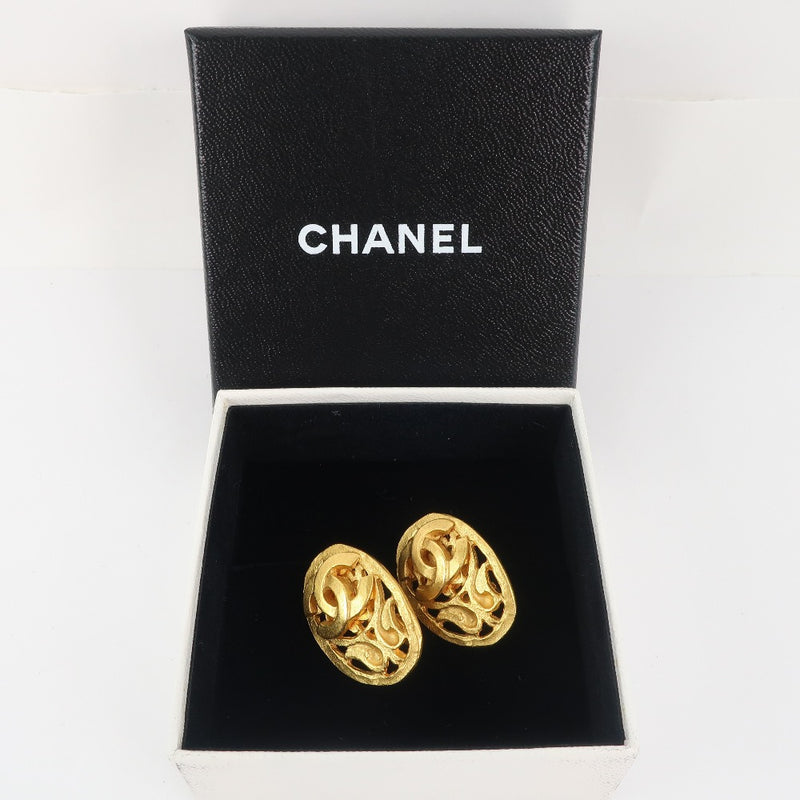 [CHANEL] Chanel Earring Oval vintage Plated Gold 95A engraved about 9.47G Ladies A rank