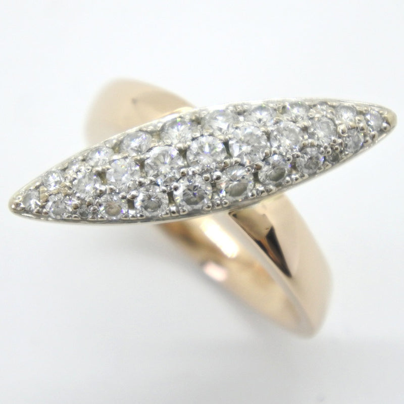 No. 9.5 Ring
 18KPink gold x18KWhite Gold x Diamond 1.00 engraved about 10.0g Ladies SA Rank