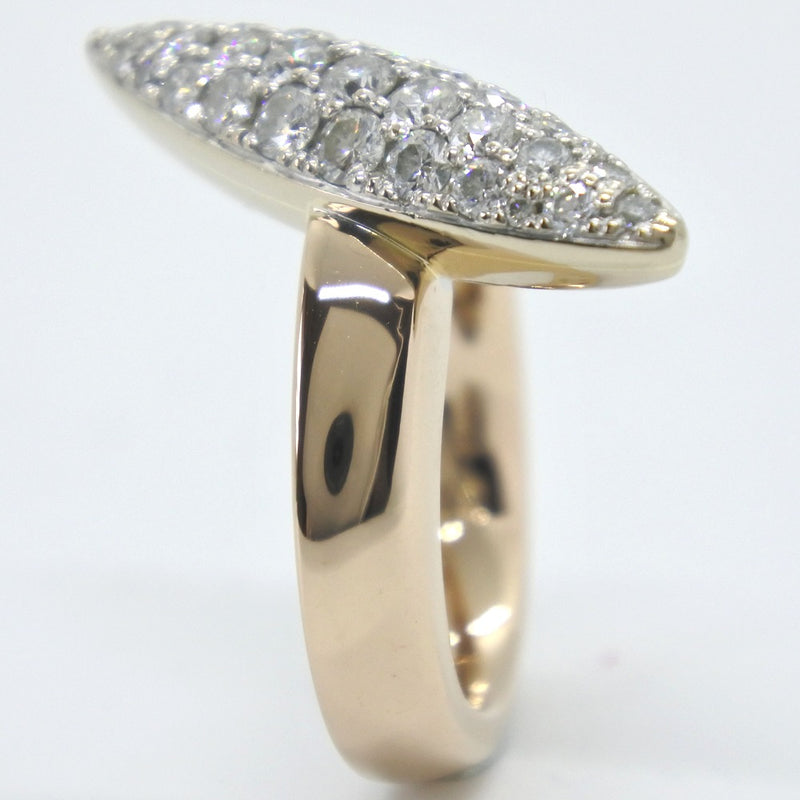 No. 9.5 Ring
 18KPink gold x18KWhite Gold x Diamond 1.00 engraved about 10.0g Ladies SA Rank