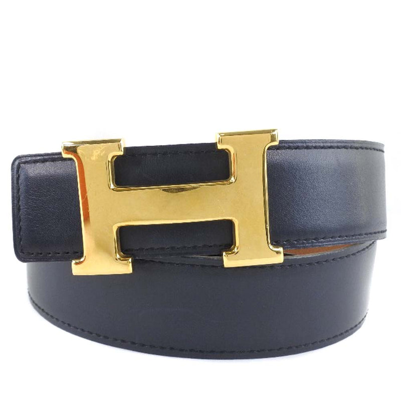 HERMES] Hermes H belt 70 box carf black 〇Z engraved ladies belt A