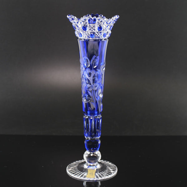 [Meissen] Meissen 
 Revestimiento de color y ruedas individuales H23cm jarrón 
 MFO/1024/23B Crystal Blue/Clear Flash Glass H9.1 "S Rank