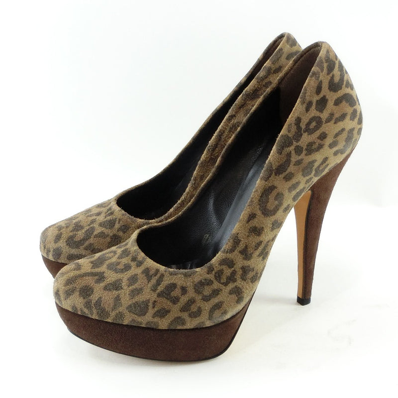 [Ovye par Cristina Lucchi] Ovie Leopard Pumps en cuir Brown Léopard Match Modies