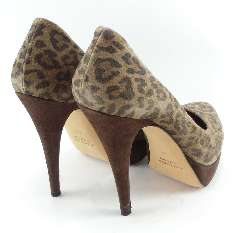 [Ovye par Cristina Lucchi] Ovie Leopard Pumps en cuir Brown Léopard Match Modies