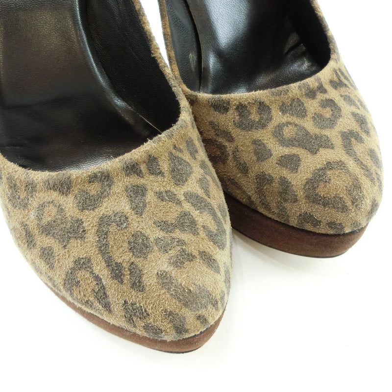 [Ovye par Cristina Lucchi] Ovie Leopard Pumps en cuir Brown Léopard Match Modies