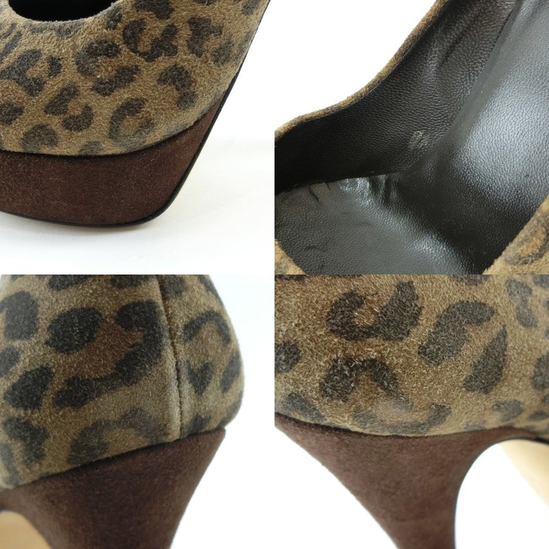 [Ovye par Cristina Lucchi] Ovie Leopard Pumps en cuir Brown Léopard Match Modies