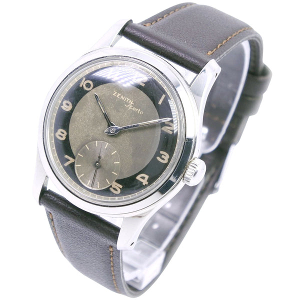 [Zenith] Zenith 
 Reloj deportivo (deportes) 
 Bullsia Vintage Acero inoxidable X Display analógica de cuero de cuero Deporte de marcación gris (deportes) B-Rank para hombres