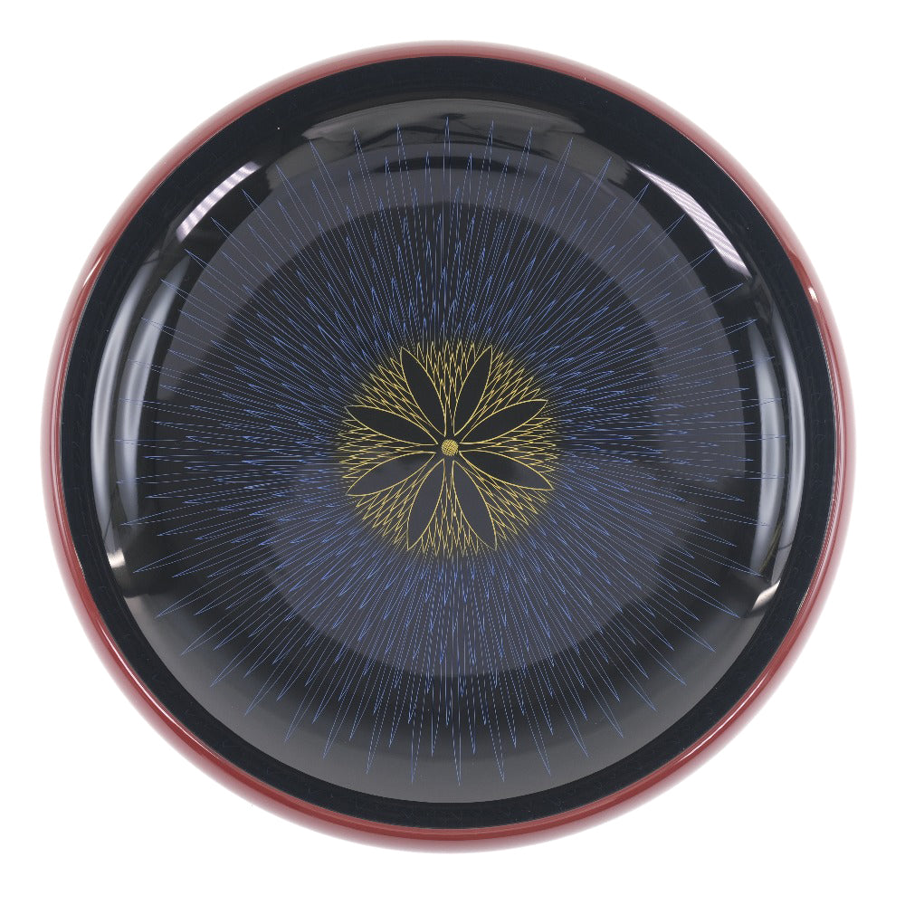 古い漆芸の円卓 輪島塗 慶塚 蒔絵 黒蝋色平卓 最高級 うるしぬり けいづか 大丸