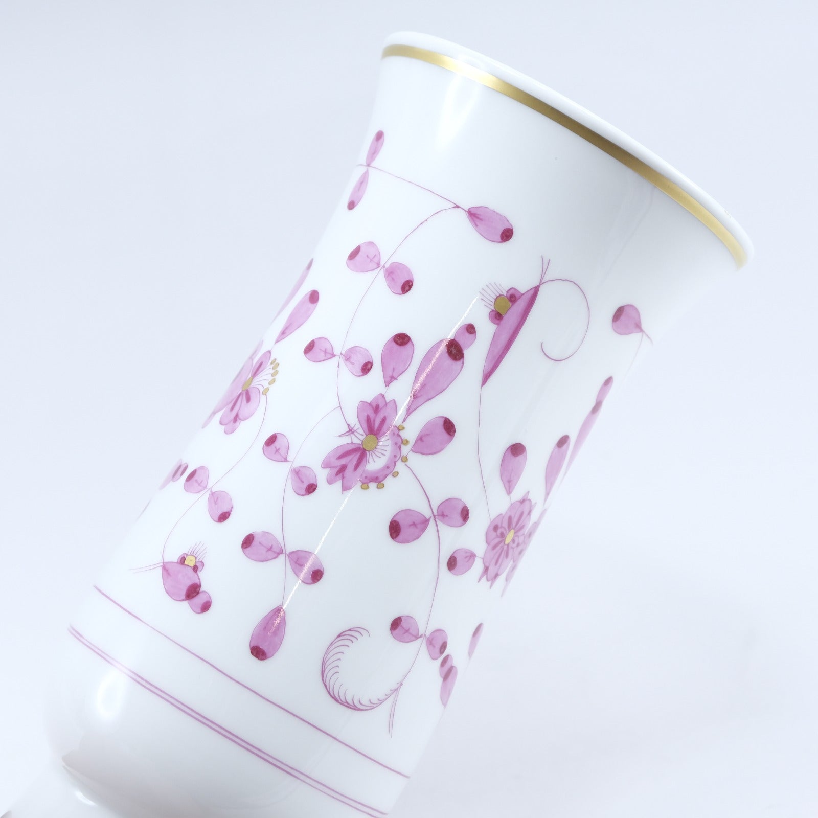 Meissen】マイセン インドの華リッチ ピンク 花瓶 343410/50071