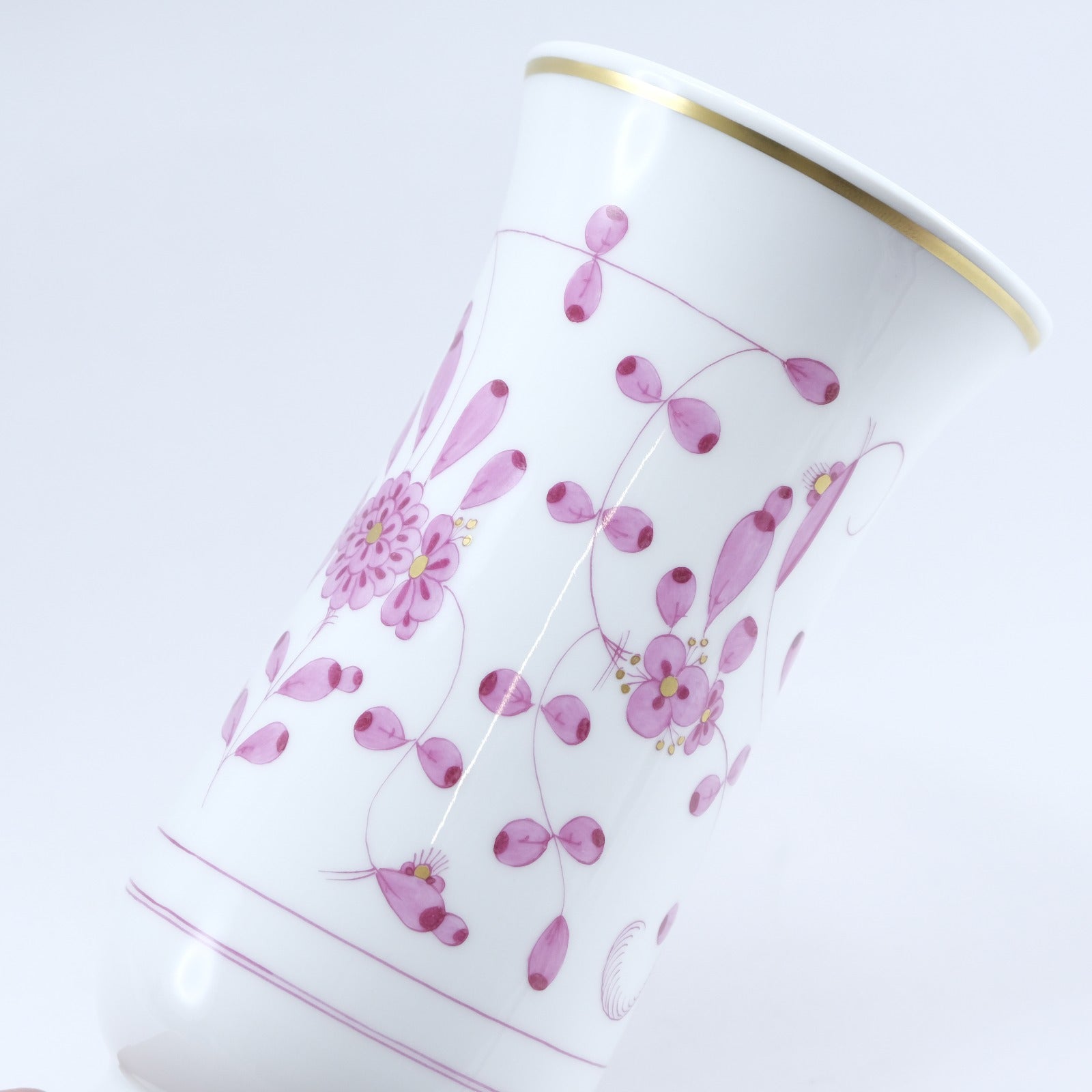 Meissen】マイセン インドの華リッチ ピンク 花瓶 343410/50071