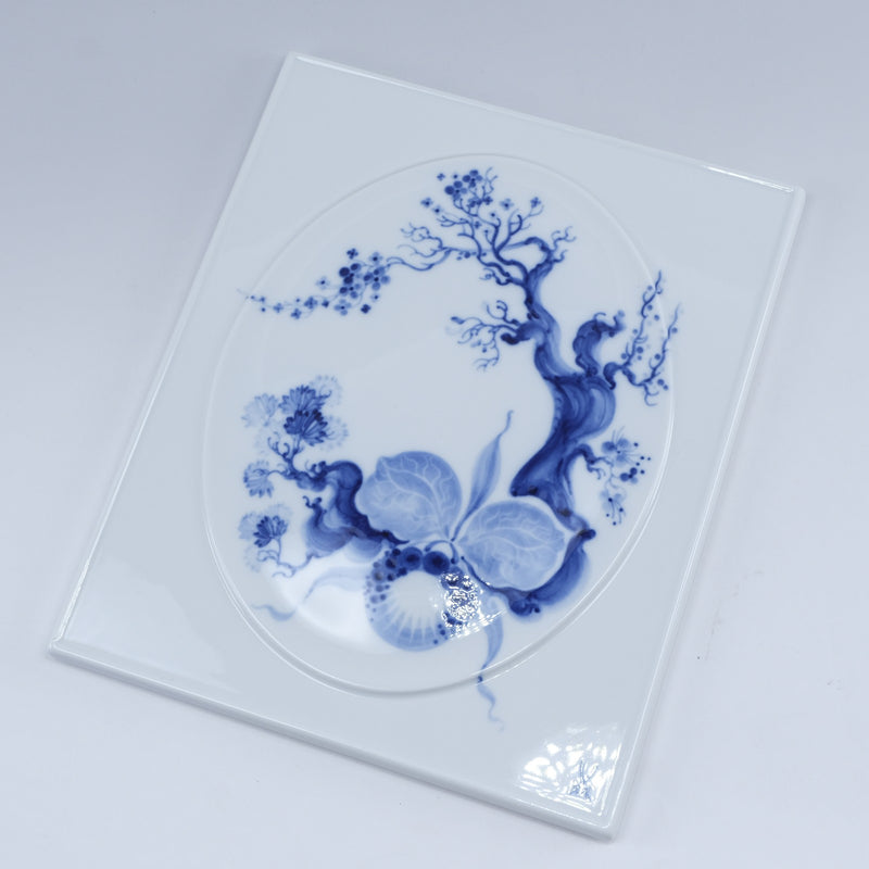【Meissen】マイセン
 ブルーオーキッド 陶板画 民芸品
 824001/53942 ポーセリン Blue orchid porcelain panel painting ユニセックスAランク