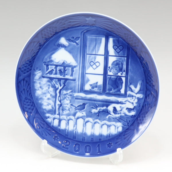 [Royal Copenhagen] RoyerLucoPenhagen 2001Year Plate 새들을보고있는 물체 도자기 2001 년 판 _a rank