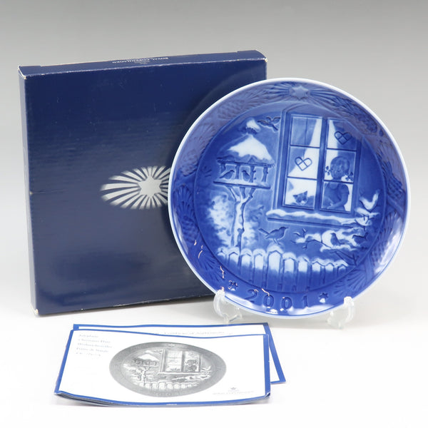 [Royal Copenhagen] RoyerLucoPenhagen 2001Year Plate 새들을보고있는 물체 도자기 2001 년 판 접시 유니스시드 순위