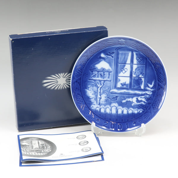 [Royal Copenhagen] RoyerLucoPenhagen 2001Year Plate 새들을보고있는 물체 도자기 2001 년 판 _a rank