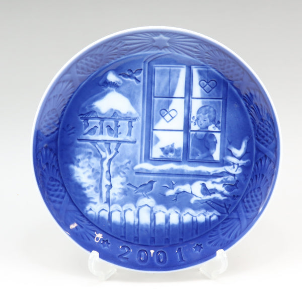 [Royal Copenhagen] RoyerLucoPenhagen 2001Year Plate 새들을보고있는 물체 도자기 2001 년 판 _a rank
