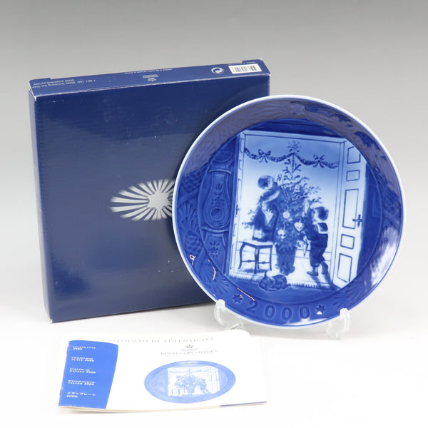 [Royal Copenhagen] RoyerLucoPenhagen 2000Year Plate 나무 도자기 2000 년 플레이트 유니esex 계급을 다듬는 물체