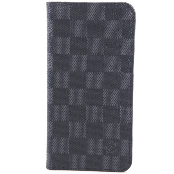 [Louis Vuitton] Louis Vuitton 
 iPhone8+ smartphone case 
 Folio 8C0139 Dami Graphit Canvas Black iPhone8+ Unisex A Rank