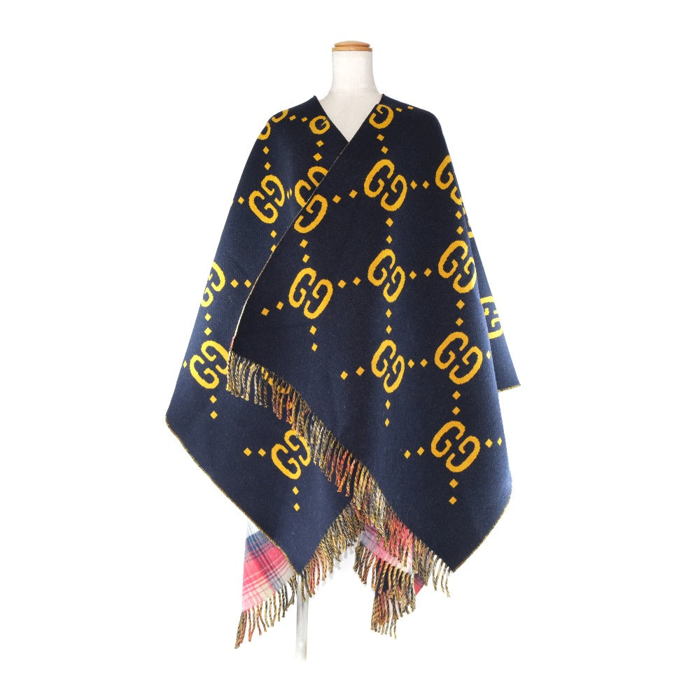 新品 GUCCI リバーシブル GG ウールポンチョ メンズ GUCCI