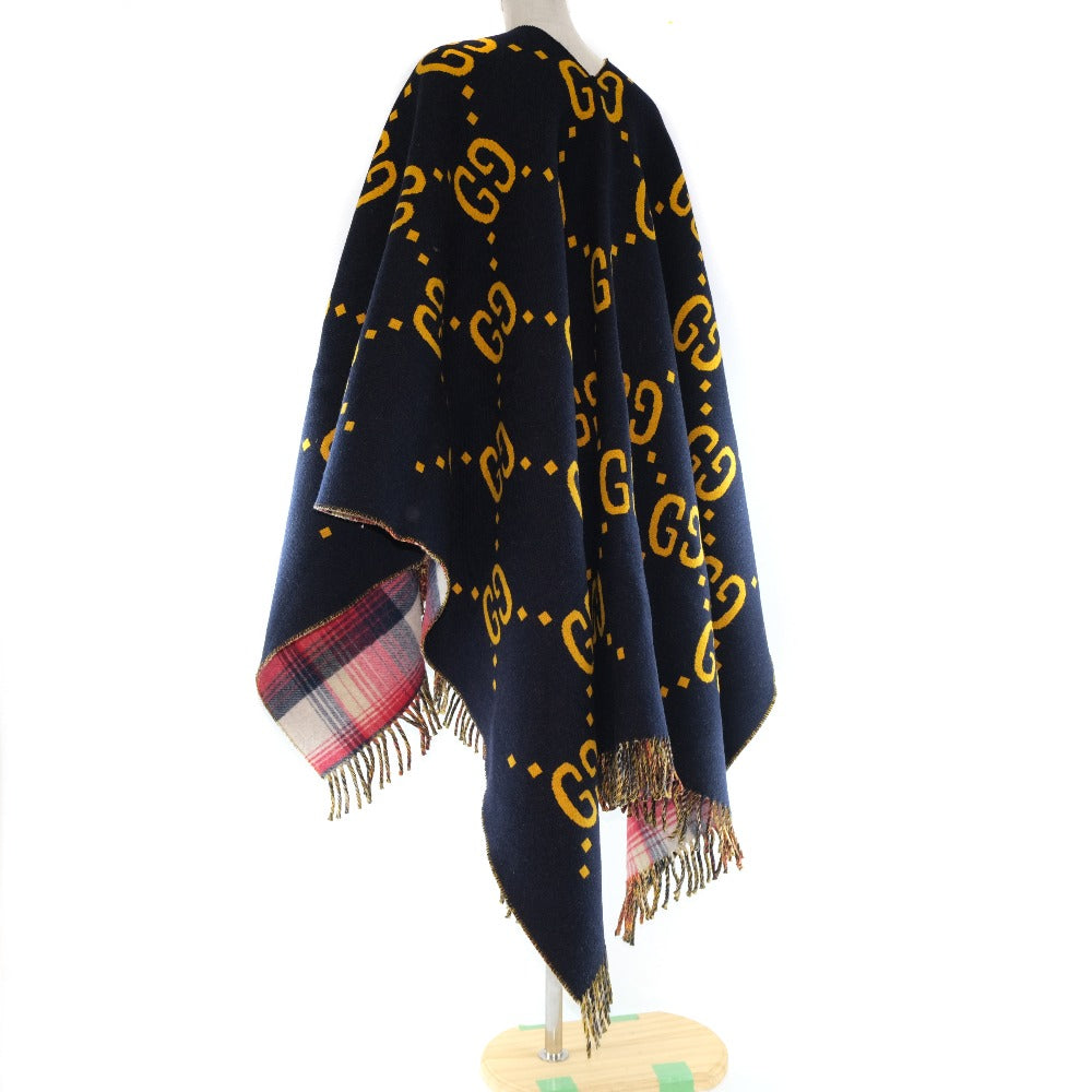 GUCCI】グッチ GGポンチョ ポンチョ リバーシブル ウール 紺/黄色/赤 GG poncho レディースA-ランク – KYOTO  NISHIKINO