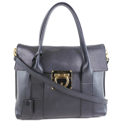 [Salvatore Ferragamo] Salvatore Ferragamo 
 Handbag 
 Ganchini 2WAY shoulder 21 D941/02 Calf Nero Black Ladies