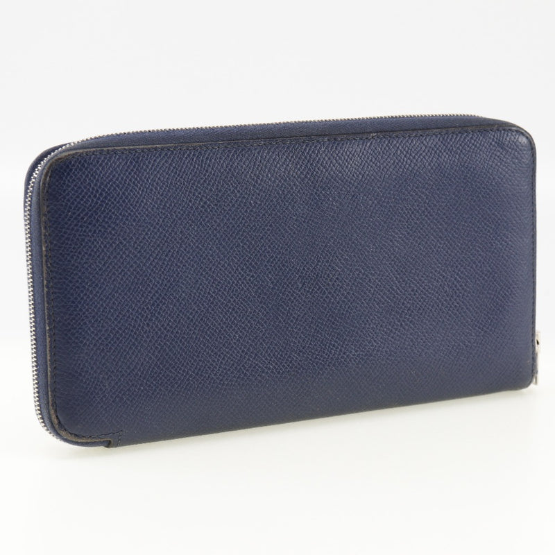 [Hermes] Hermes Azap Silkin Long Wallet Vo Epson Blue □ Q -gravé zilk dans les dames