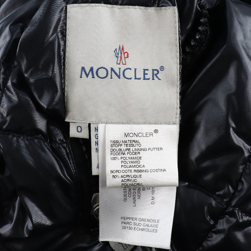 【MONCLER】モンクレール
 リバージブル ダウンジャケット
 ビッグM ナイロン×羽毛 黒/カーキ Reversible メンズA-ランク