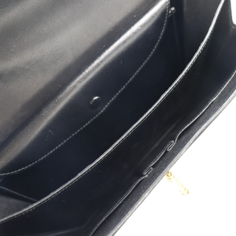 [Hermes] Hermes 
 Bolso de vasco 
 Caja de coches negros 〇o flap grabado vasco damas