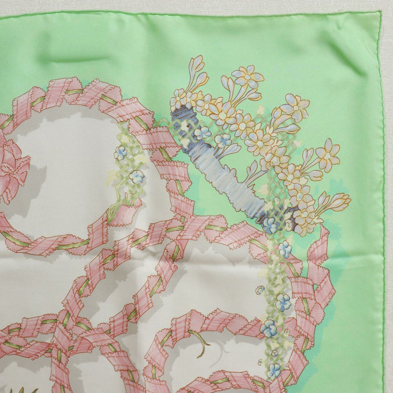 [HERMES] Hermes 
 Carre 90 scarf 
 LE SACRE DU PRINTEMPS Spring Festival Silk Green CARRE90 Ladies