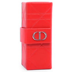 [Dior] Christian Dior 
 Cosméticos de casos de labios 
 Case de labios rojo de cuero damas a+rango
