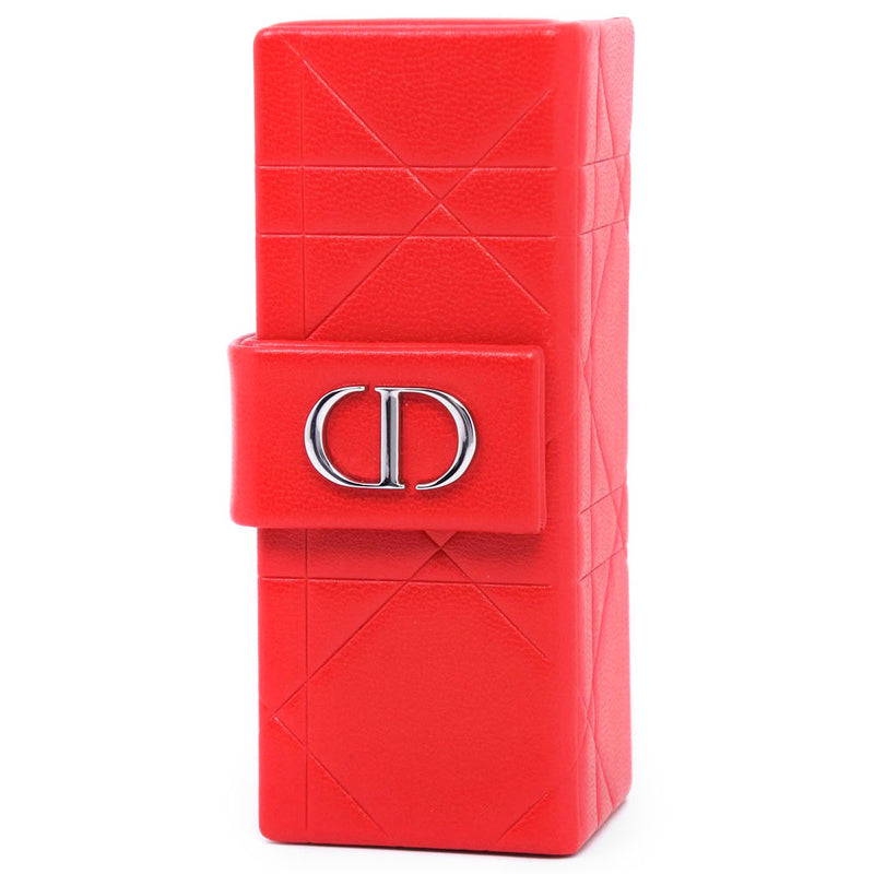 [Dior] Christian Dior 
 Lip case cosmetics 
 Leather Red LIP CASE Ladies A+Rank