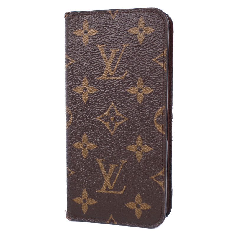 [Louis Vuitton] Louis Vuitton 
 Case de teléfonos inteligentes de folio 
 iPhonex Monogram Canvas SC3188 grabado folio unisex b-rank