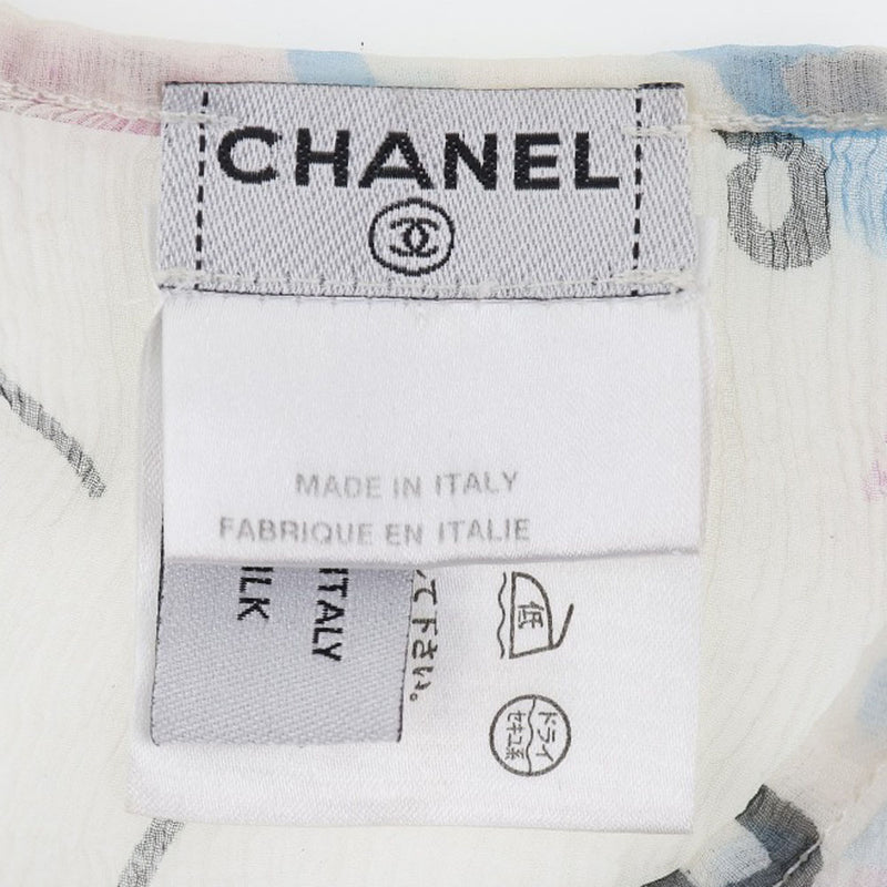 [Chanel] Chanel 
 COCOMARK CUT -y -SEW 
 Logotipo seda blanca/negro Coco Mark Damas
