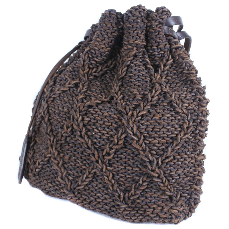 [CHANEL] Chanel 
 Shoulder bag 
 Braided mesh leather brown shoulder drawstring Ladies A-Rank