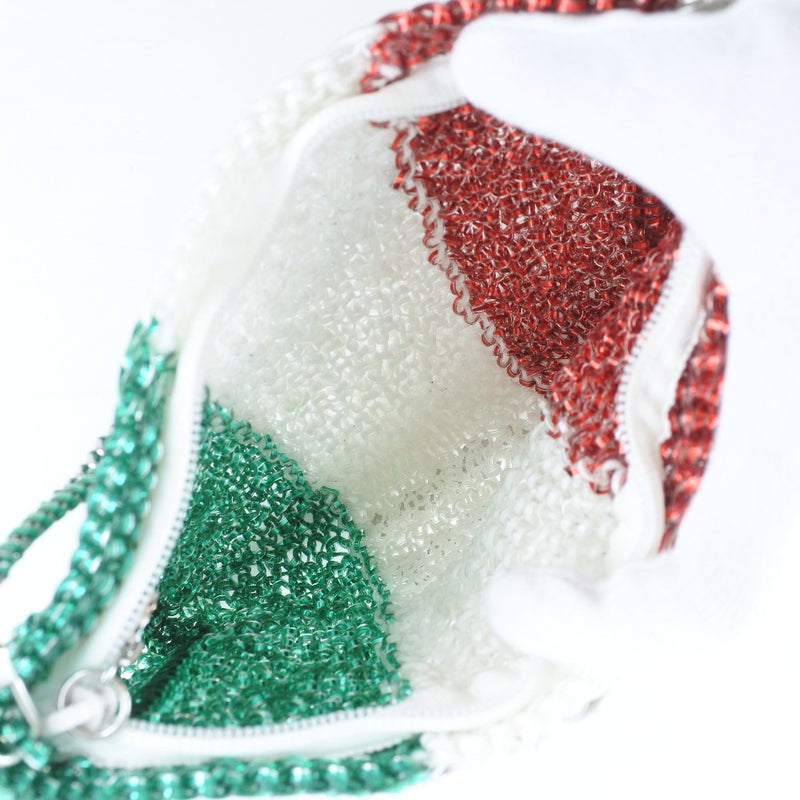 【ANTEPRIMA】アンテプリマ
 バンディエラ ハンドバッグ
 イタリア 2WAYクラッチ ワイヤーコード 緑/白/赤 ファスナー Bandiera レディースAランク