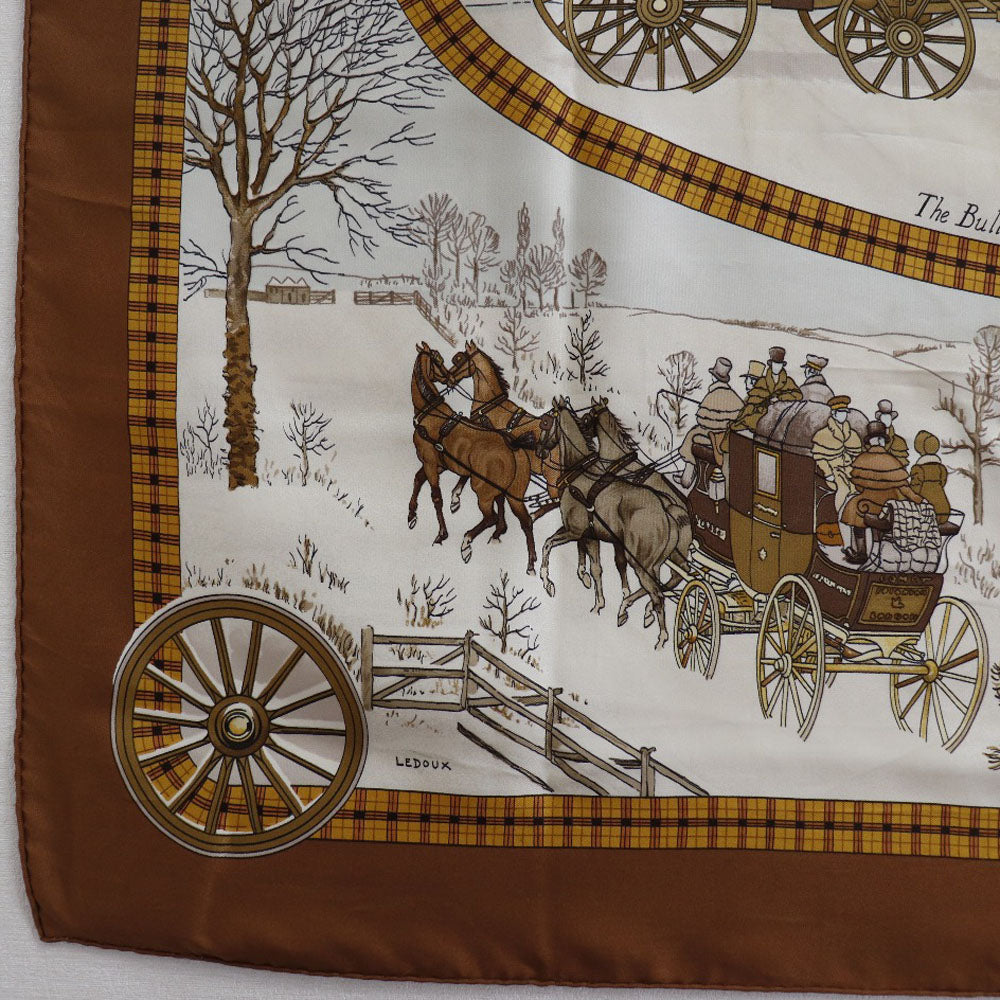 HERMES】エルメス カレ90 スカーフ LHIVER EN POSTE 冬の郵便馬車