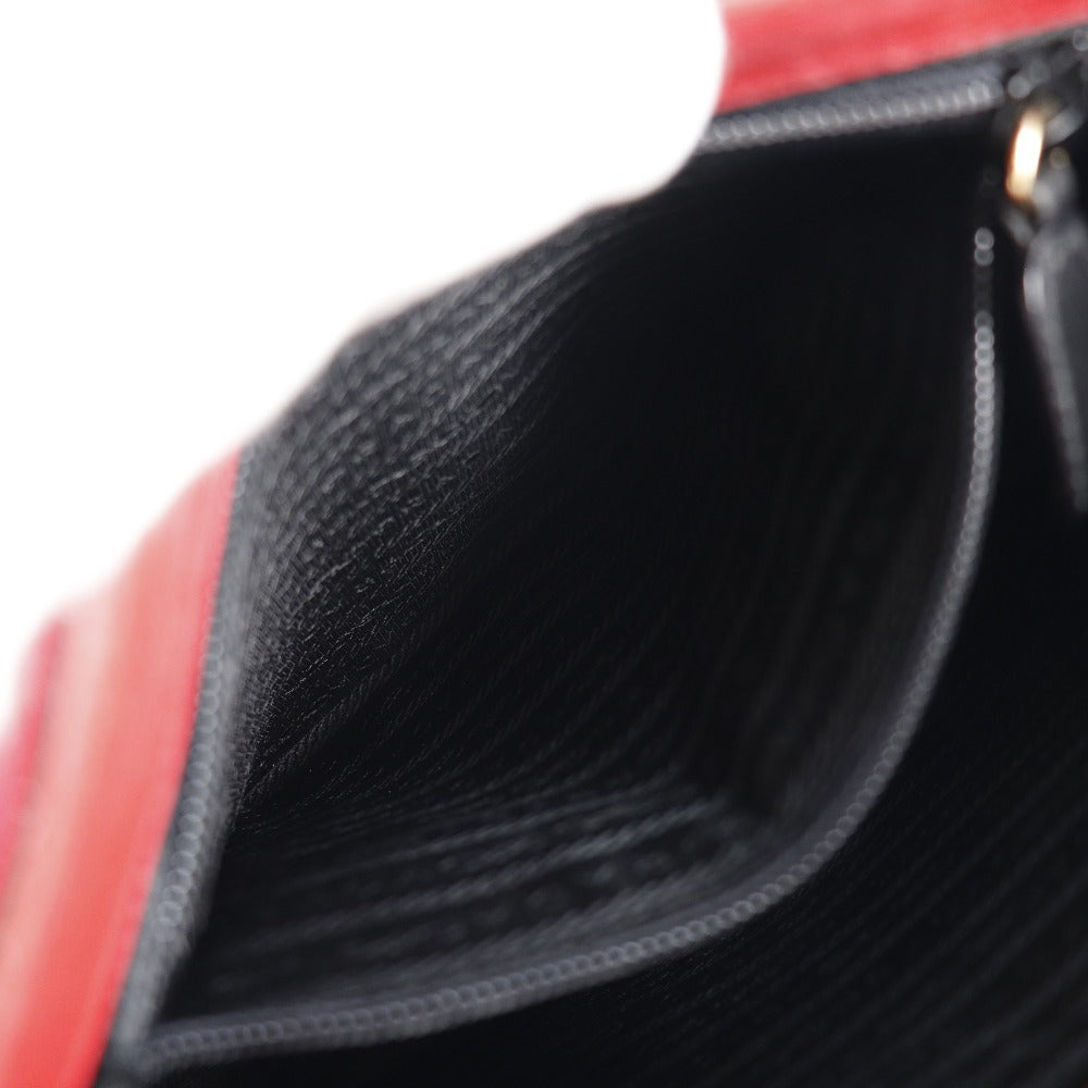 PRADA】プラダ ワンショルダー ショルダーバッグ 型押しロゴ カーフ 赤