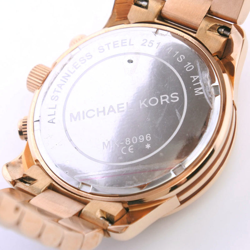 【Michael Kors】マイケルコース
 腕時計
 MK8096 ステンレススチール ピンクゴールド クオーツ クロノグラフ ピンクゴールド文字盤 ユニセックスA-ランク