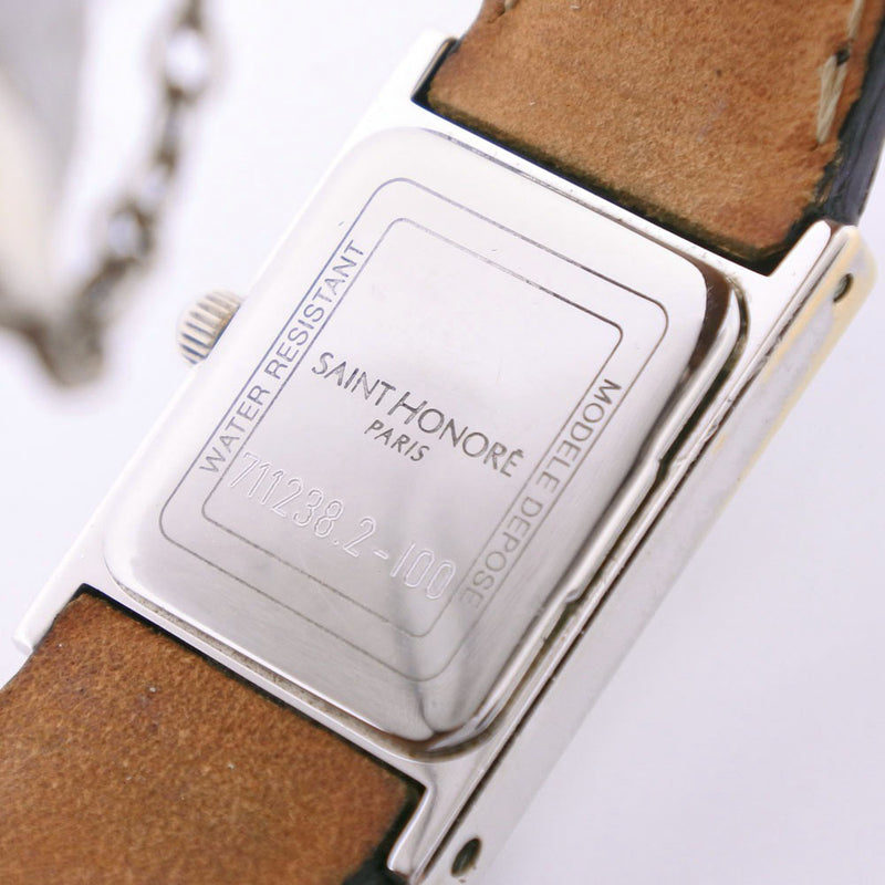 [圣霍恩诺]桑托纳 
 手表 
 不锈钢X皮革X水钻石英银色表盘女士