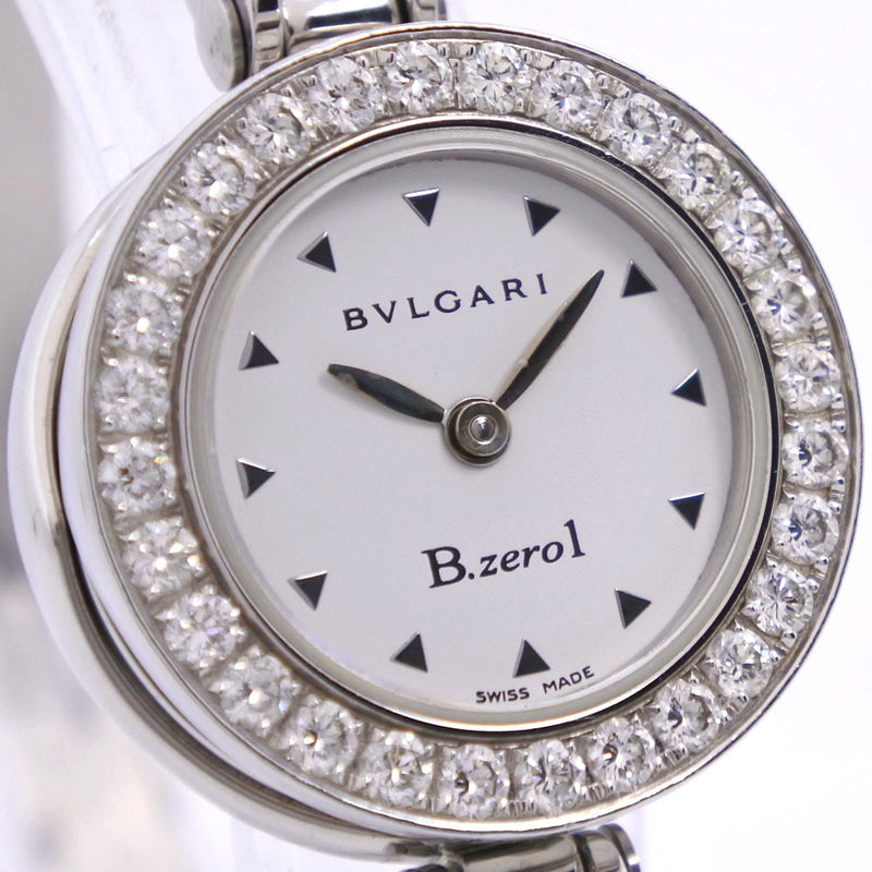 【BVLGARI】ブルガリ
 Bzero1 腕時計
 ビーゼロワン BZ22WSDL/BZ22S ステンレススチール×ダイヤモンド シルバー クオーツ アナログ表示 白文字盤 Bzero1 レディースA-ランク