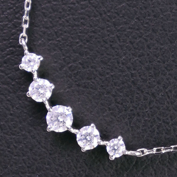 【4℃】ヨンドシー
 5Pダイヤ ネックレス
 K10ホワイトゴールド×ダイヤモンド 約0.8g 5P diamond レディースA+ランク